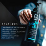 L3VEL3 Transparent Shaving Gel Aqua 500ml - Image 2